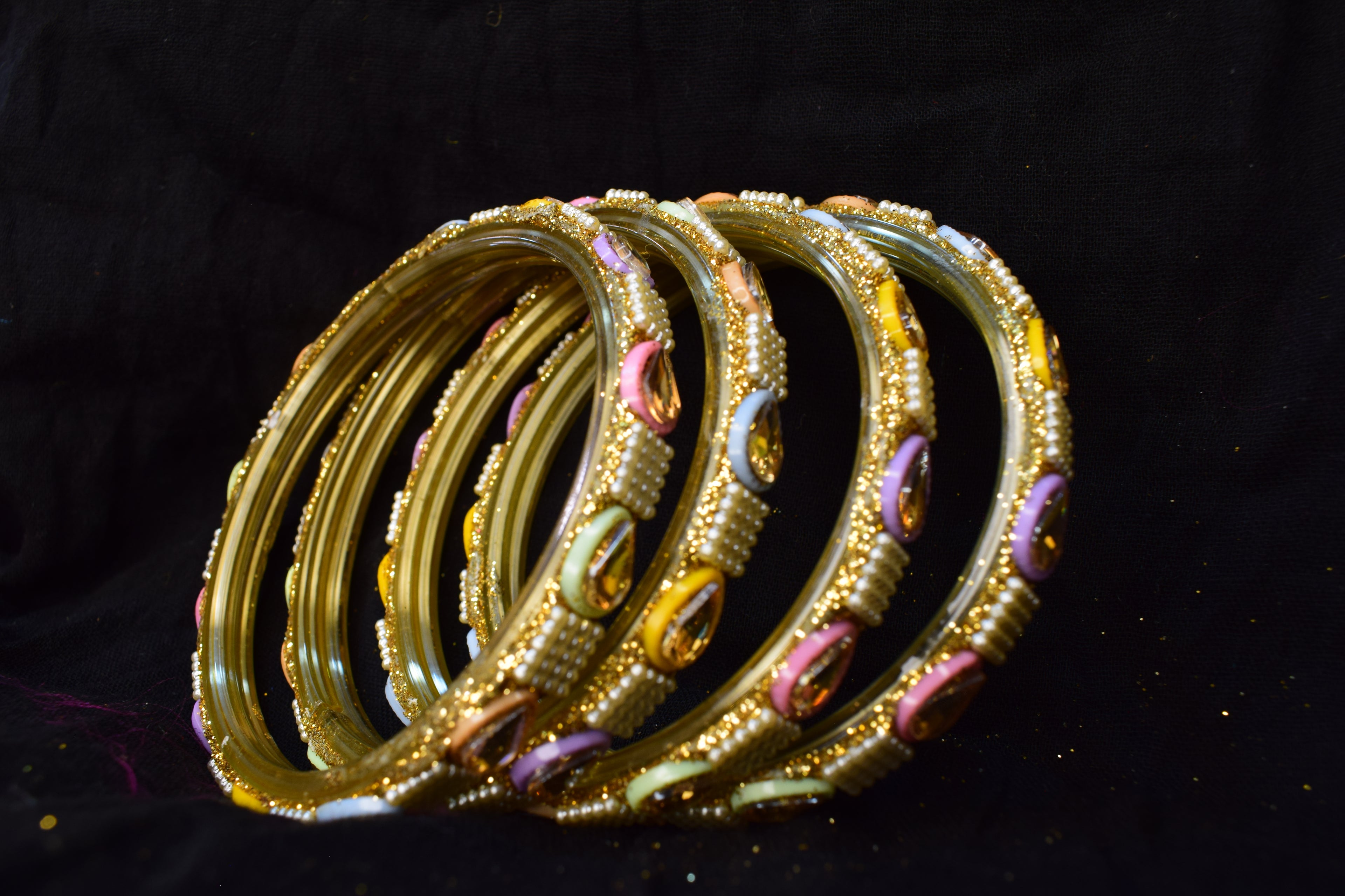 Bangles with Amber Crystals