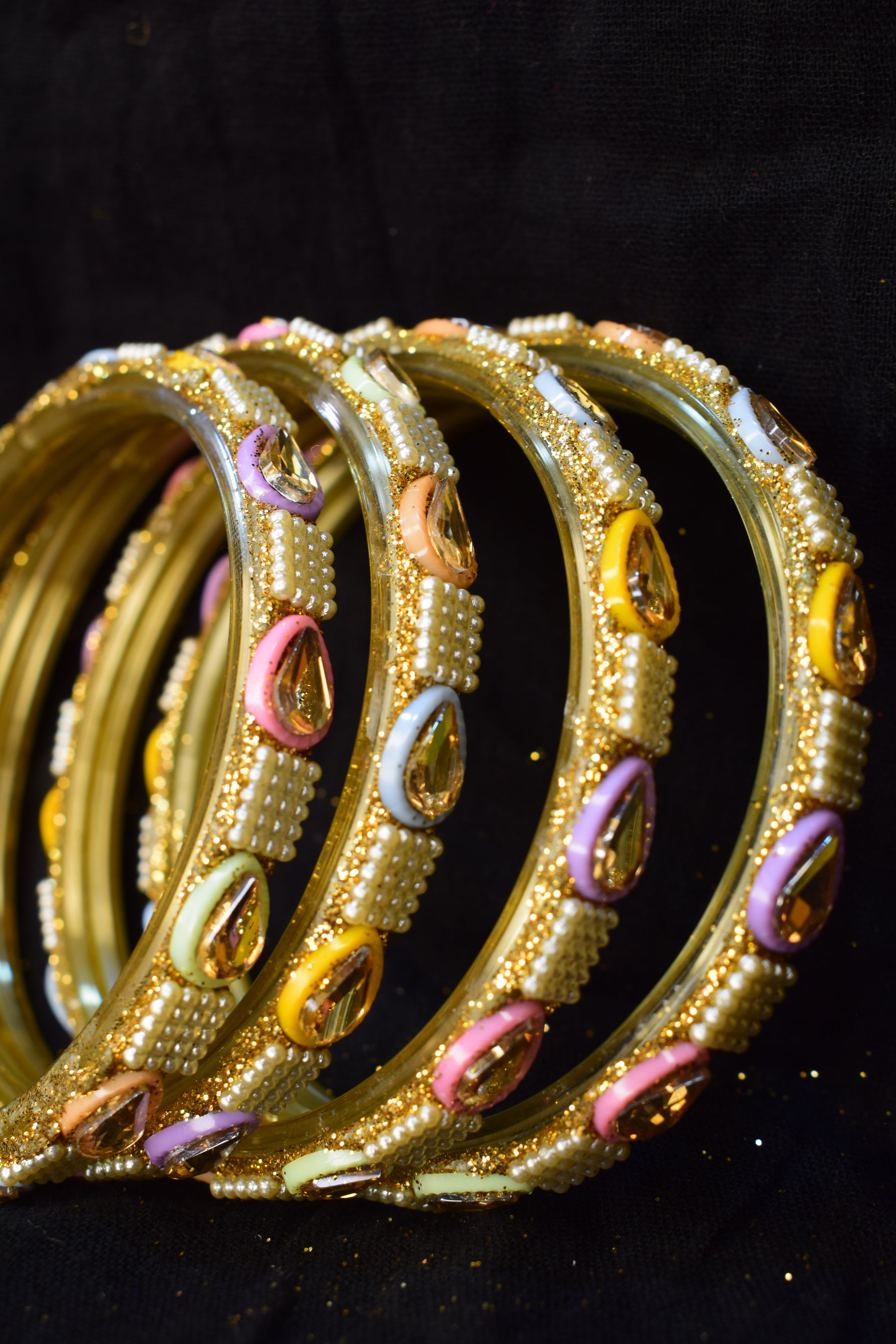 Bangles with Amber Crystals