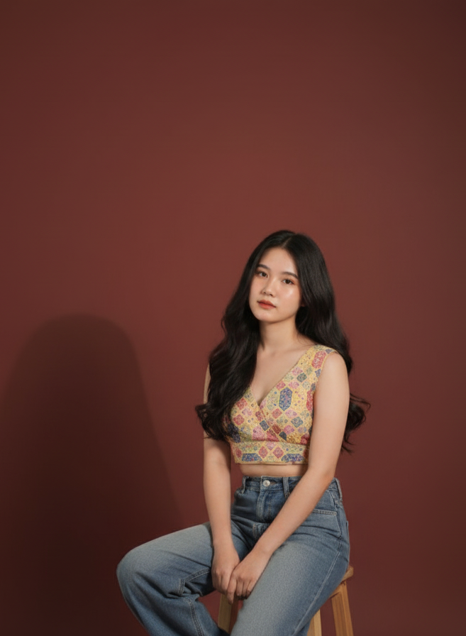 Bohemian Patchwork Crop blouse
