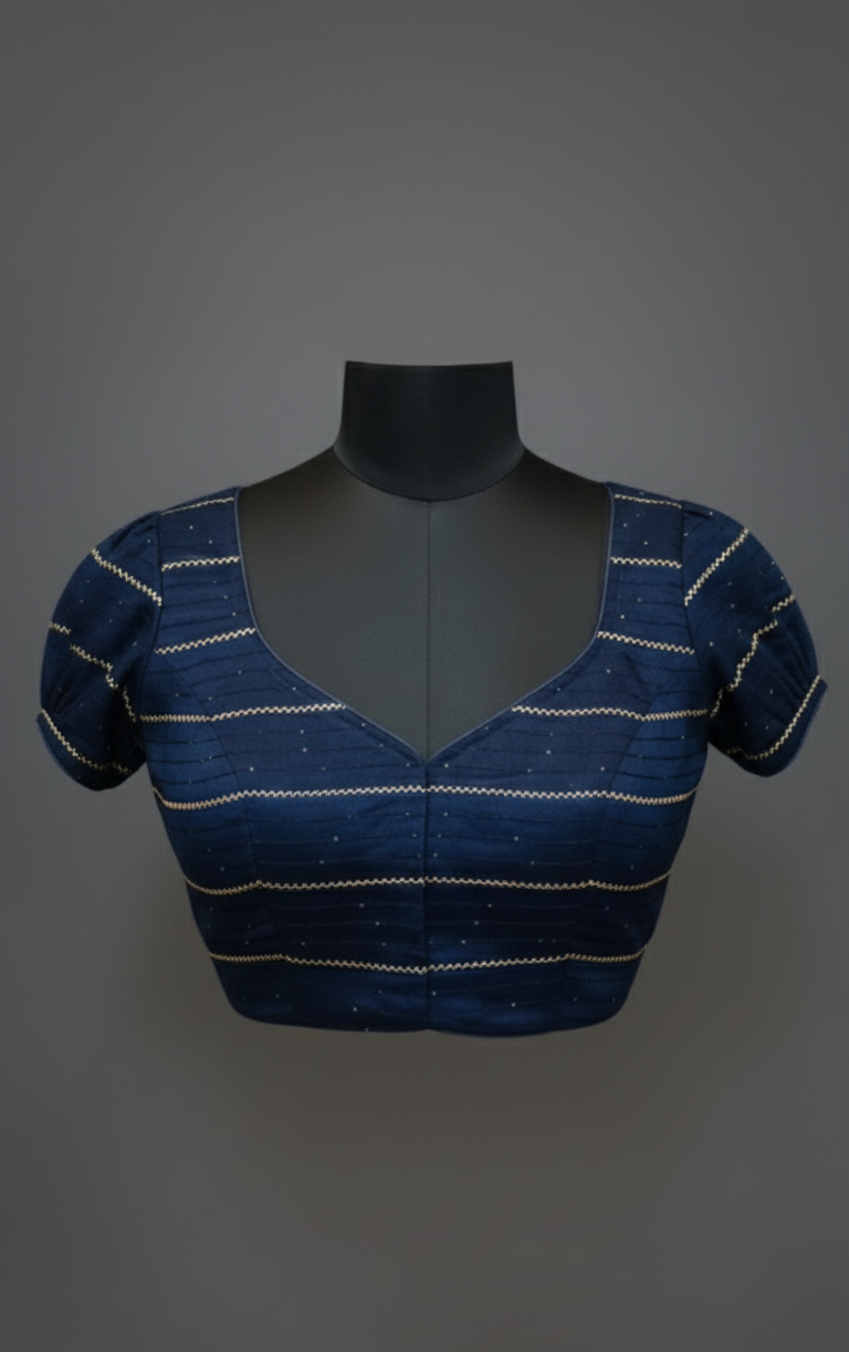 Regal Mustard Silk Saree Blouse with Intricate Back Design