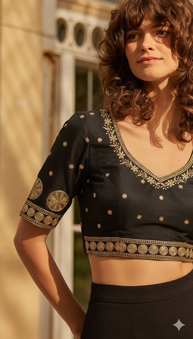 Luxurious Black Blouse: