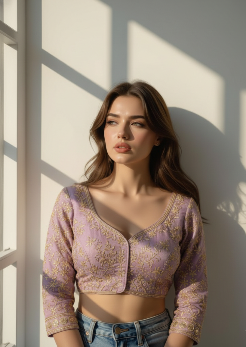 Deep-Cut Designer Festive Blouse