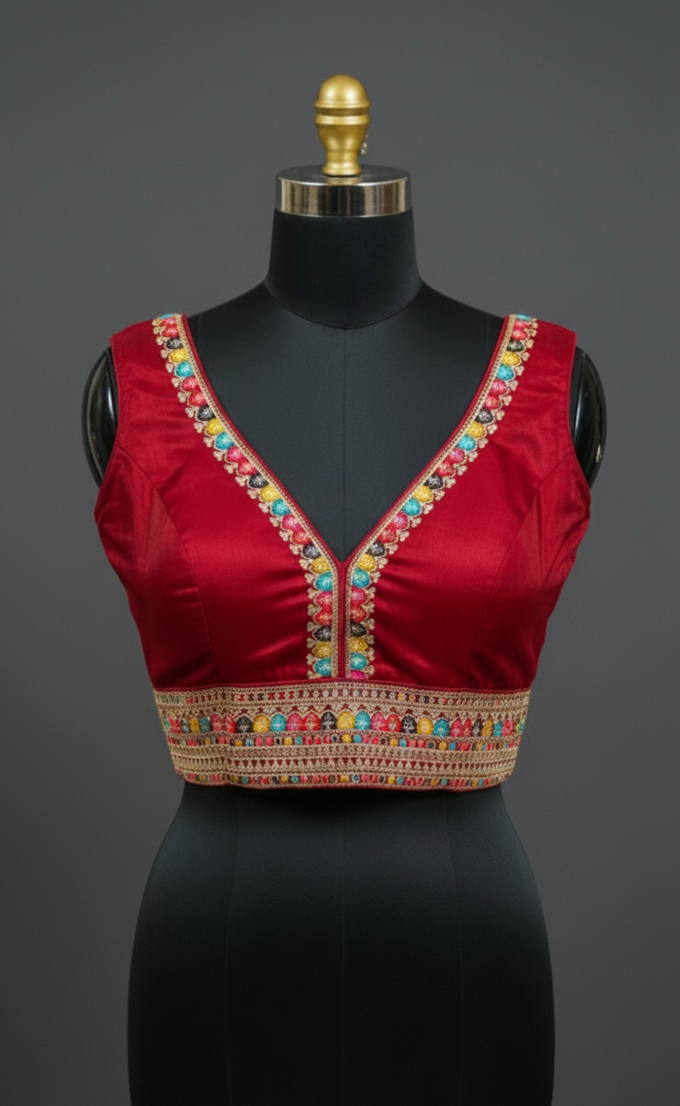 Deep, rich Scarlet Red blouse