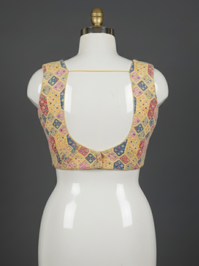 Bohemian Patchwork Crop blouse