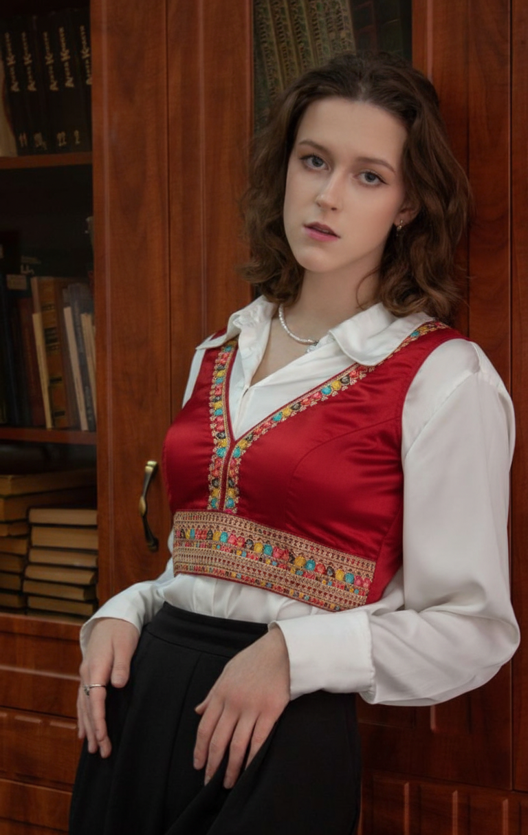 Deep, rich Scarlet Red blouse