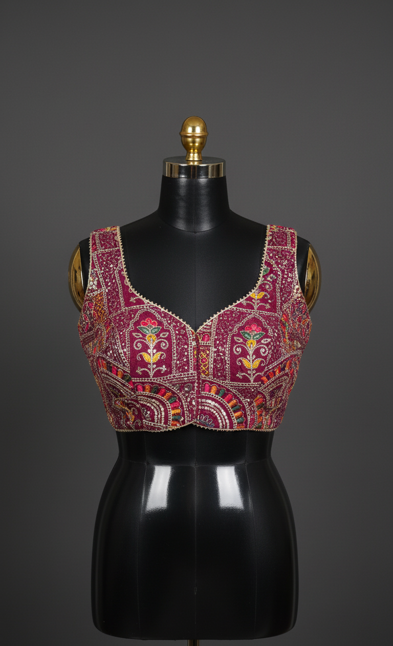 ๐น Product Bio Options for the Deep-Toned Embroidered Blouse