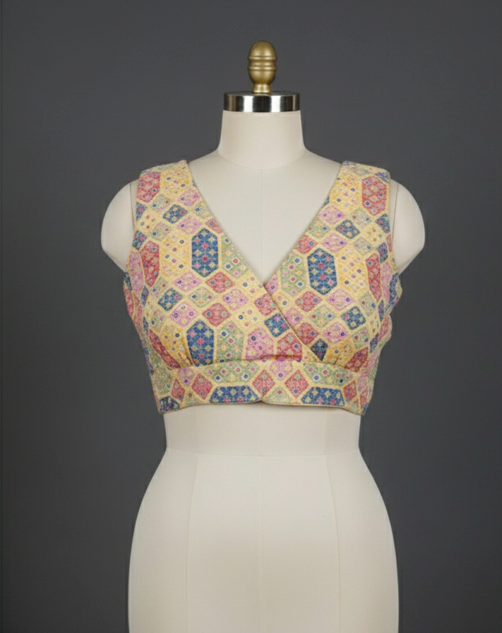 Bohemian Patchwork Crop blouse