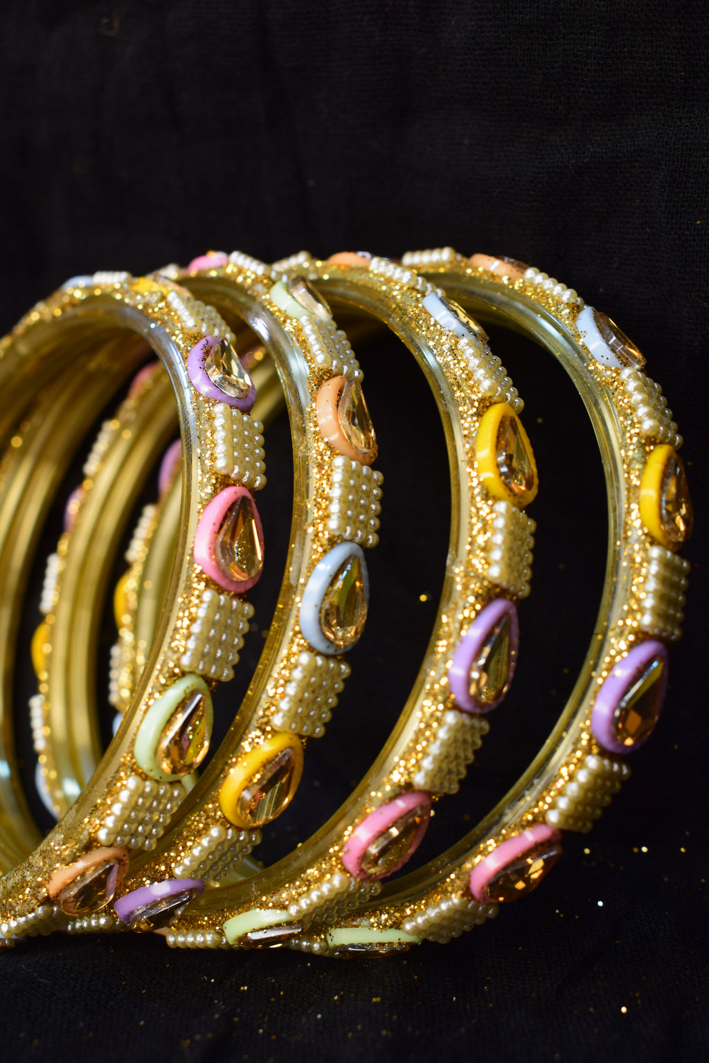 Bangles with Amber Crystals