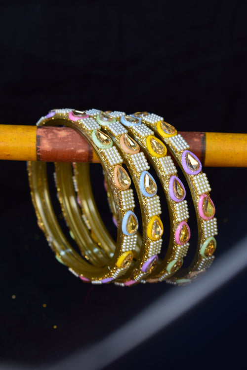 Bangles with Amber Crystals